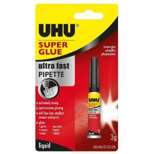 UHU Super Glue Pipette 3 g Velmi silné a rychlé sekundové...
