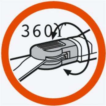 Nože otočné o 360° Nože lze snadno a rychle otočit o 360, čímž je umožněna pohodlná práce pro leváky i pro praváky.