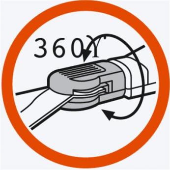 Otočné o 360° Nože lze snadno a rychle otočit o 360, čímž je umožněna pohodlná práce pro leváky i pro praváky.