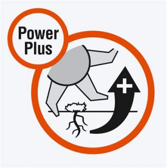 Výkonný motor PowerPlus Díky výkonnému motoru PowerPlus lze elektrický provzdušňovač trávníku bez problémů nastartovat a pracovat rychle a bez přerušování. Pohybuje se téměř sama a je ji třeba pouze řídit.