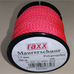 RAXX 1261531 Zednická šňůra PP-pletená červená 1,7mmx100m