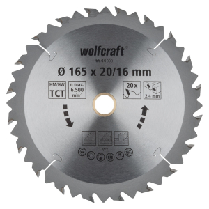 Wolfcraft 6644000 Pilový kotouč HM Z = 20, 165x2,4x16...