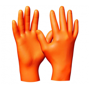 GEBOL 709669 Jednorázové rukavice vel.L nitril.,oranžové,grip,100ks