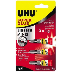 UHU Super Glue 3 x 1 g kvalitní tekuté vteřinové lepidlo...