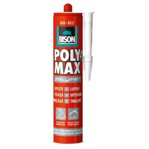 BISON POLY MAX polymer 465g Bílé montážní lepidlo na...