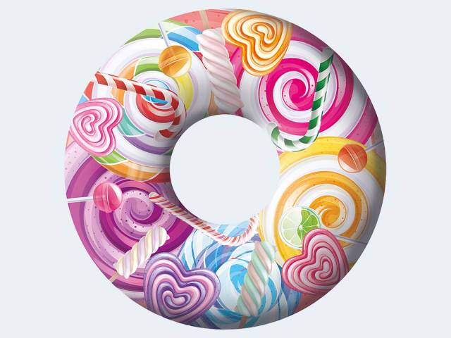 HappyPeople 77888 Nafukovací kruh Candy World cca. 76 cm