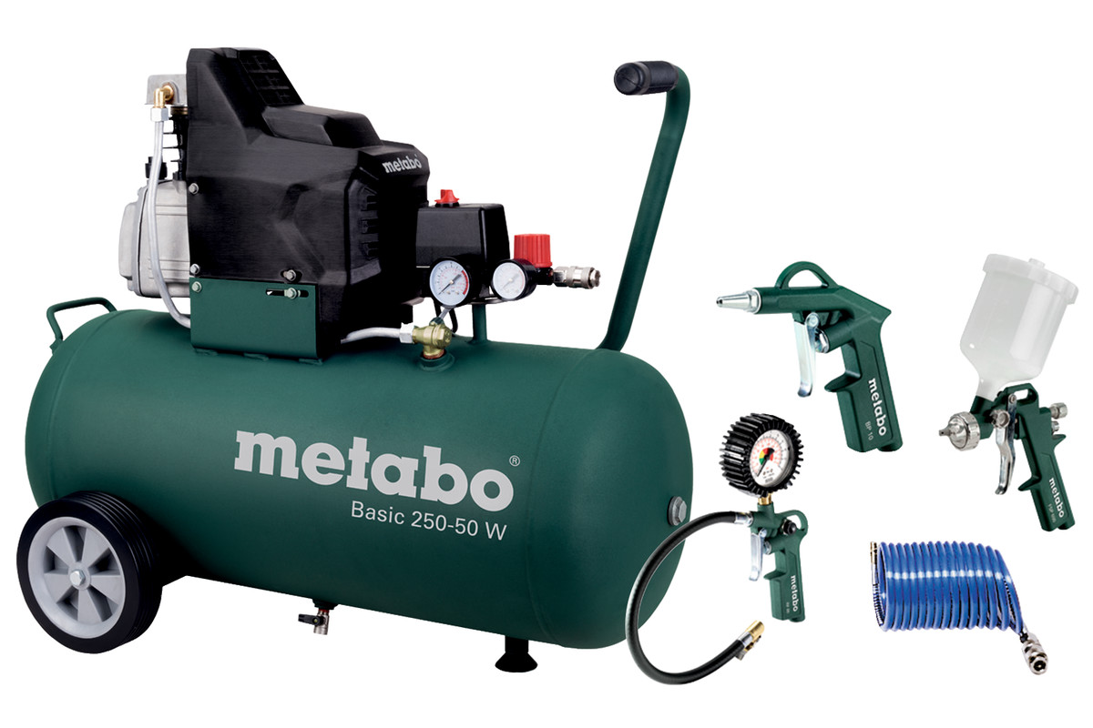 METABO Basic 250-50 W + LPZ 4 Kompresor olejový + sada pneumatického příslušenství