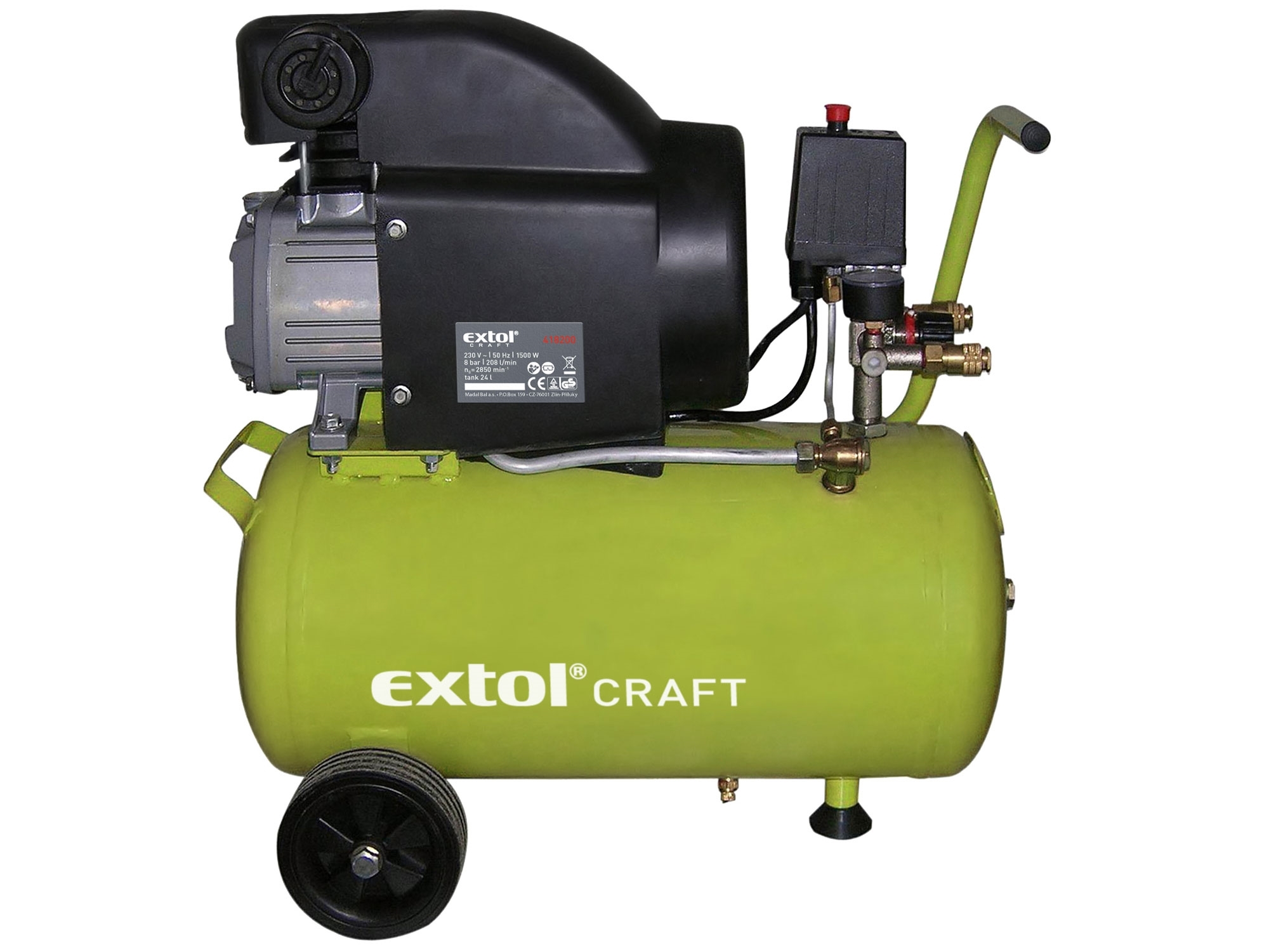 EXTOL Kompresor olejový, 1500W, 24l, CRAFT, 418200