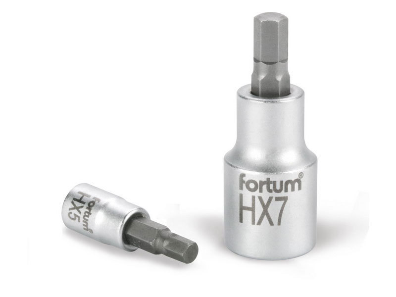 FORTUM Hlavice zástrčná imbus, 1/4", HX 5, L 38mm, CrV/S2,