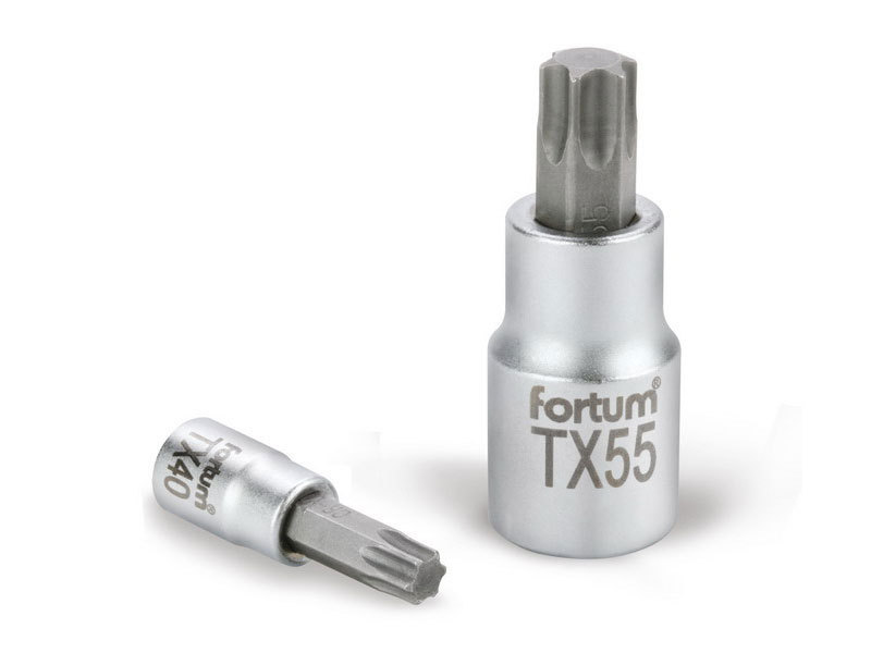 FORTUM Hlavice zástrčná TORX, 1/4", TX 20, L 37mm, CrV/S2,