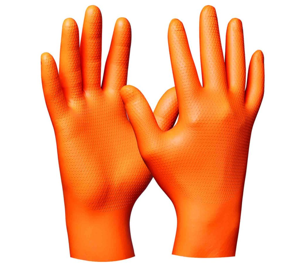 GEBOL 709668 Jednorázové rukavice vel.M nitril.,oranžové,grip,100ks
