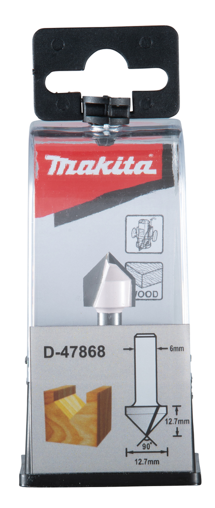 Makita D-47868 Drážkovací fréza tvaru V stopka 6 mm,12,7x12,7x45 mm