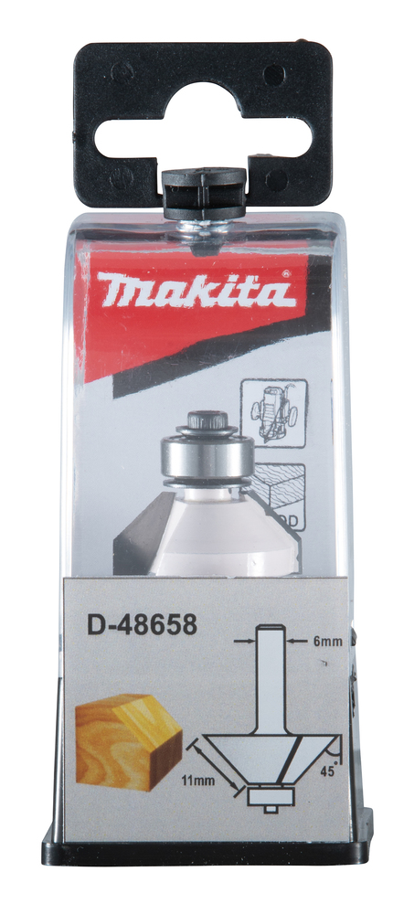 Makita D-48664 Fazetová/hranová fréza s ložiskem stopka 6 mm,22,2x12,7x56 mm