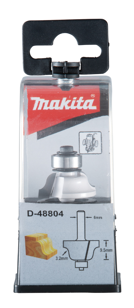 Makita D-48804 Profilová fréza s ložiskem stopka 6 mm,25,4x9,5x52 mm