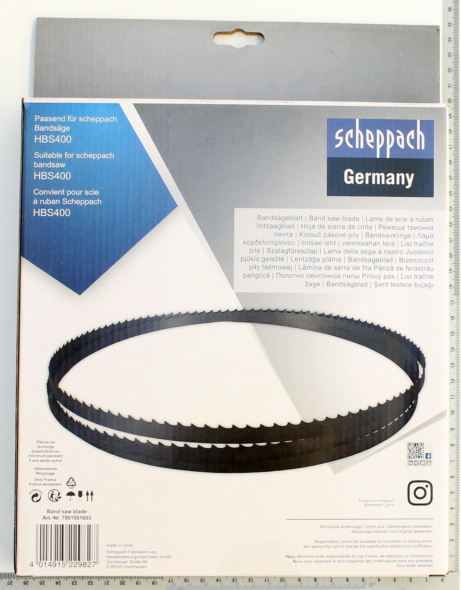 Scheppach Pilový pás na dřevo a plasty pro SB 12 / HBS 300 / HBS 400 (6/0,36/2240 mm, 24z/palec)