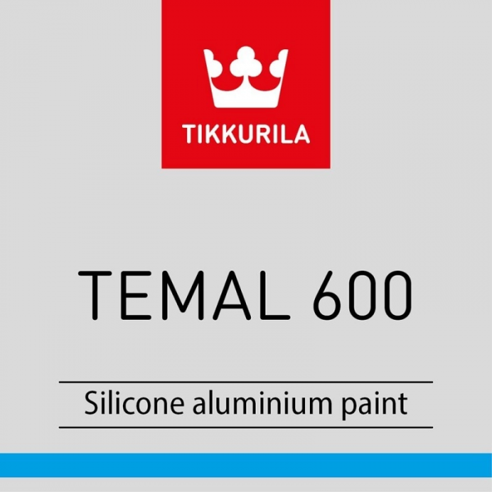 TIKKURILA TEMAL 600 ALUMINIUM PAINT 9 L Silikonová barva na bázi pryskyřice s obsahem hliníku do + 650°C