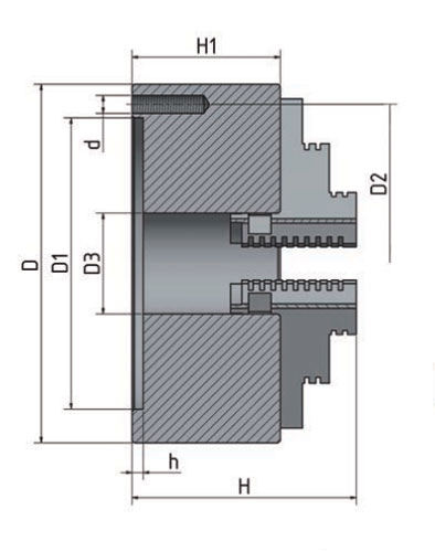 OPTIMUM 3-čelisťové sklíčidlo s centrickým upínáním Ø 125 mm