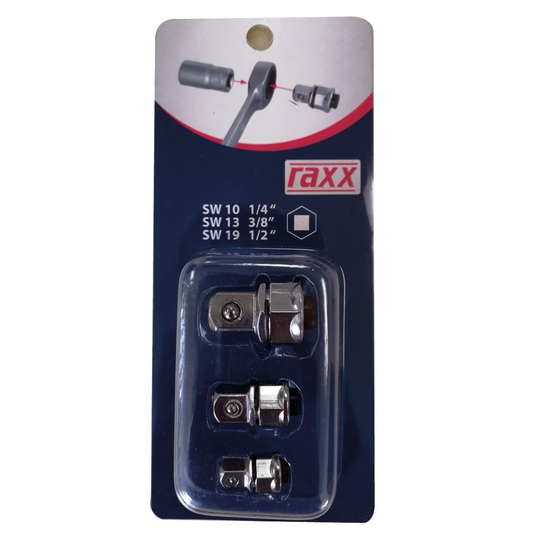 RAXX 1256995 sada adaptérů 3ks. 1/4“, 3/8" , 1/2 [ GLO-WH20006 ]