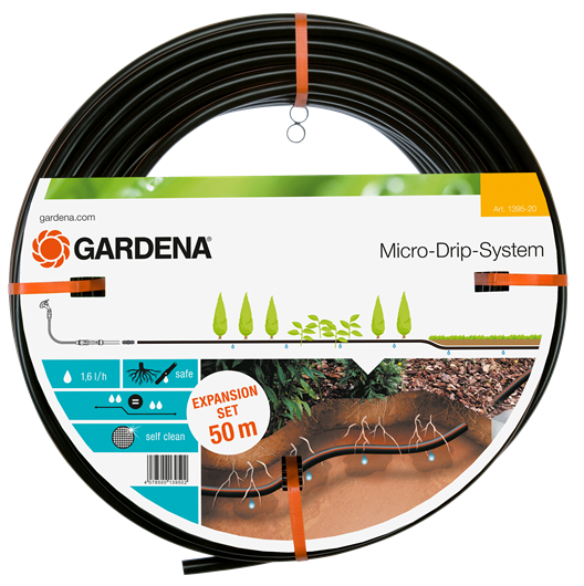 Gardena 1395-20 mds-kapková závlaha pro rostliny v řádcích, podzemní kapací hadice 13,7 mm, 50 m