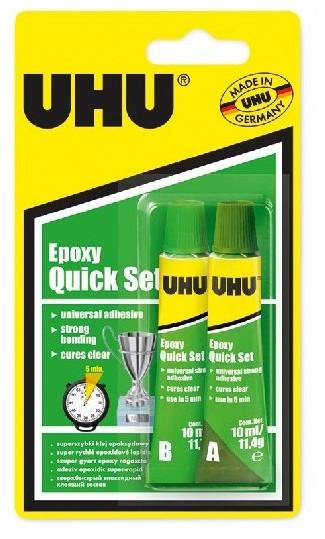 UHU Epoxy Quick Set 2 x 10 ml pevné lepení a opravy s pevností 130 kg/cm2 s aplikačním nástavcem