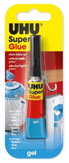 UHU Super Glue Gel 2 g Gelové vteřinové lepidlo nestéká a umožňuje krátkodobou korekci