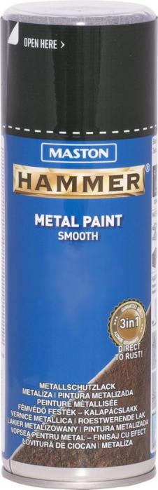 Maston Spraypaint Hammer smooth Black 400ml nátěr na rezavé i nové kovové povrchy ve spreji