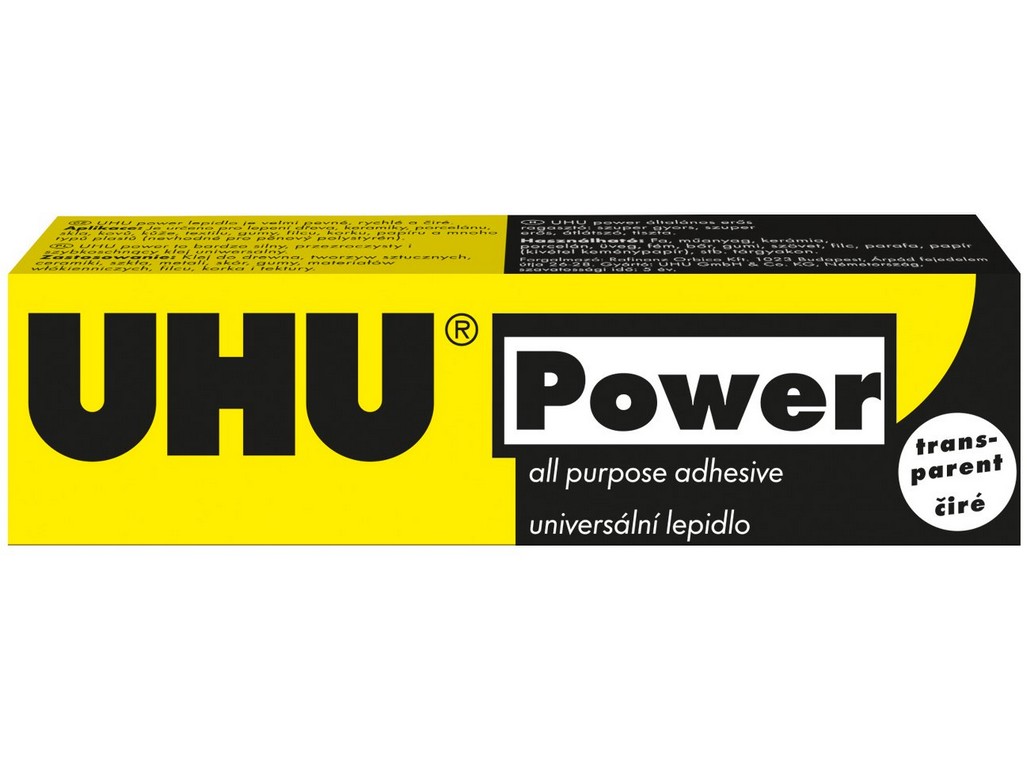 UHU power transparent / 42g tuba v krabičce, velmi silné universální polyuretanové lepidlo