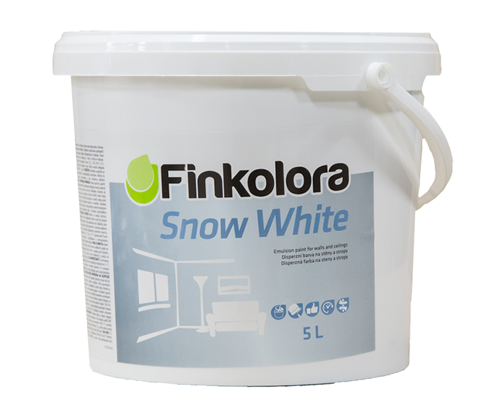 Finkolora Snow White kvalitní otěruvzdorná bílá barva na vnitřní stěny a stropy 15L - 22.5Kg