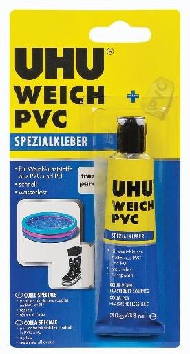 UHU WEICH PVC 30 g Kontaktní lepidlo pro opravy a lepení měkčených plastů (obsahuje záplatu)