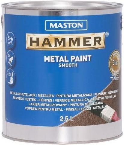 Maston Paint Hammer Smooth White 750ml nátěr na rezavé i nové kovové povrchy