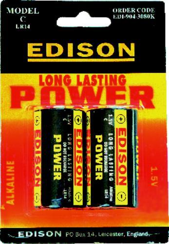EDISON Baterie alkalické C 1,5 V / 2 ks