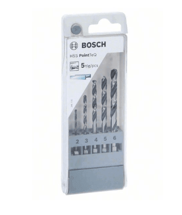Bosch 2607002824 Spirálový vrták HSS PointTeQ Hex, sada 5 ks 2/3/4/5/6 mm Professional