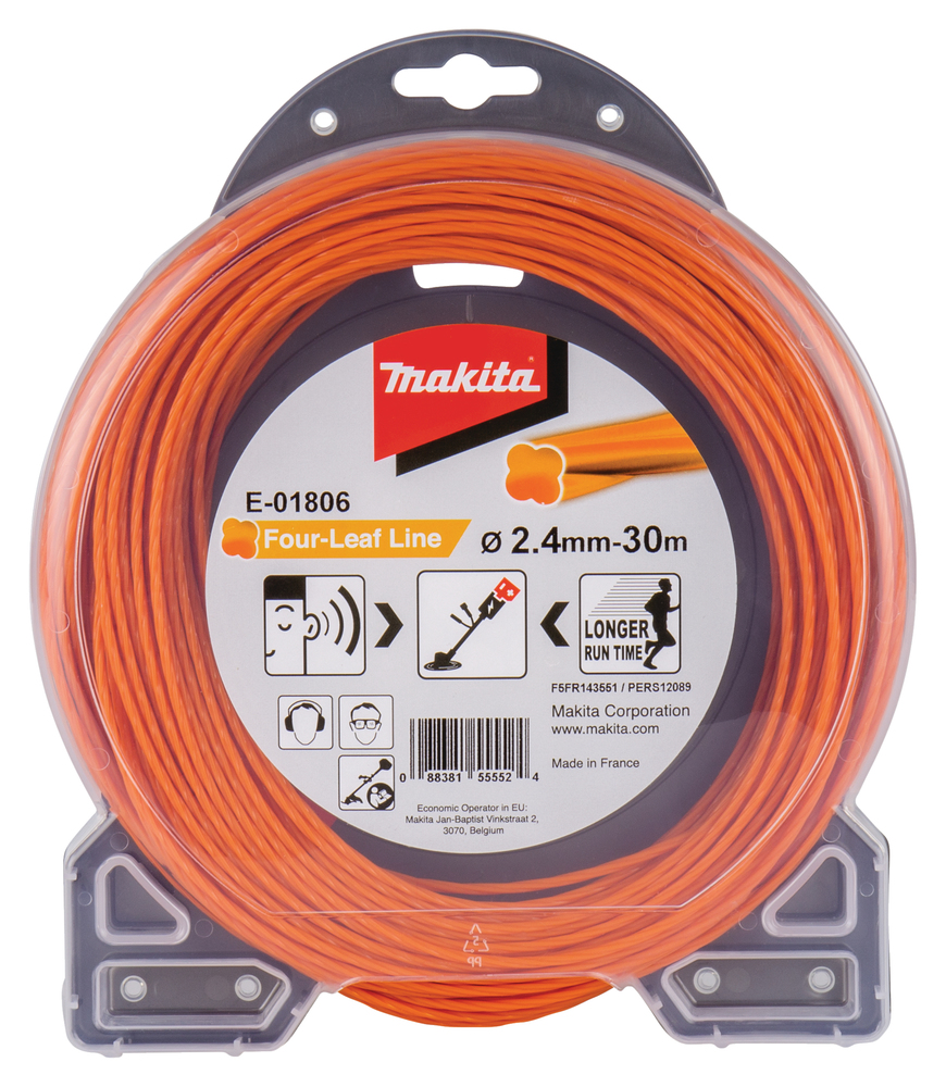 Makita E-01806 struna nylonová 2,4mm, oranžová, 30m, speciální pro aku stroje