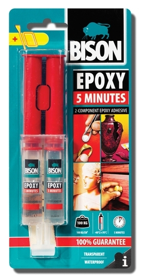 Bison Epoxy 5 min 24ml dvojstříkačka - Čiré epoxidové lepidlo