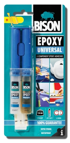 Bison Epoxy Universal 24ml dvojstříkačka - Vysokopevnostní dvousložkové epoxidové lepidlo