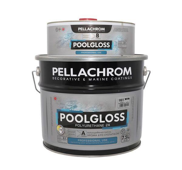 Pellachrom Poolgloss 7,5L světle modrá - dvousložková polyuretanová barva na plavecké bazény, betonové a laminátové bazény