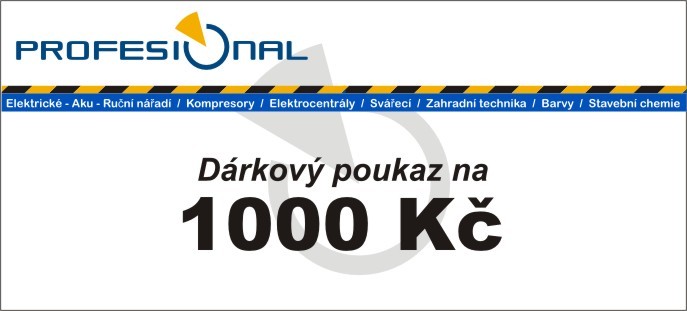 Dárkový poukaz naradiprofesional.cz v hodnotě 1000 Kč