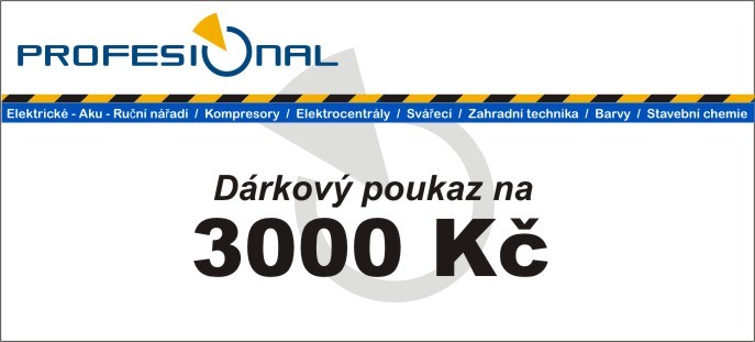 Dárkový poukaz naradiprofesional.cz v hodnotě 3000 Kč