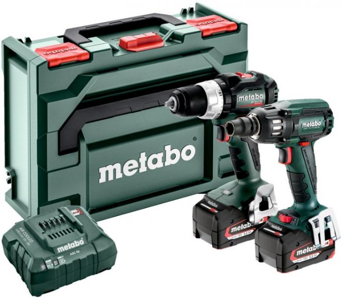 Metabo COMBO SET 2.1.19 18V BL aku stroje v sadě, BSLT+SSWLTX400 2x5,2Ah