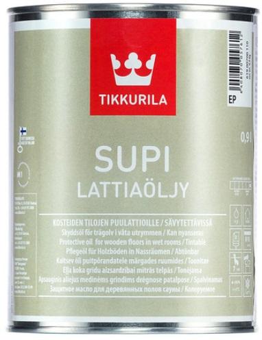 Tikkurila Supi Floor Oil (Lattiaöljy) podlahový olej pro sauny a vlhké místonsti 0,9L