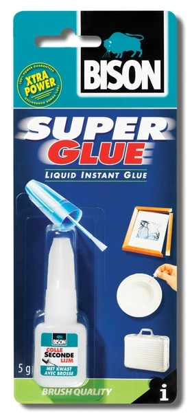 Bison Super Glue with brush 5ml - Sekundové lepidlo se štětečkem