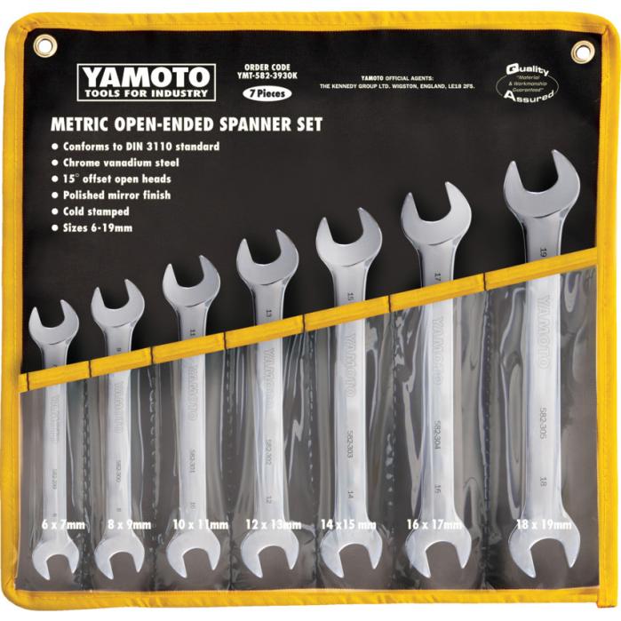 YAMOTO 7-dílná sada otevřených oboustranných klíčů